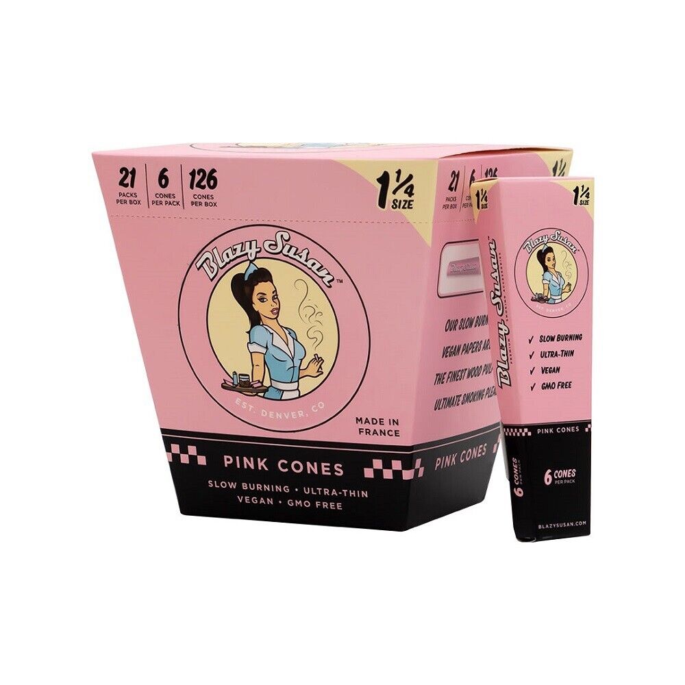 Blazy Susan Pink 1 1/4 Cones 21 Packs Per Box/ 6 Cones Per Pack