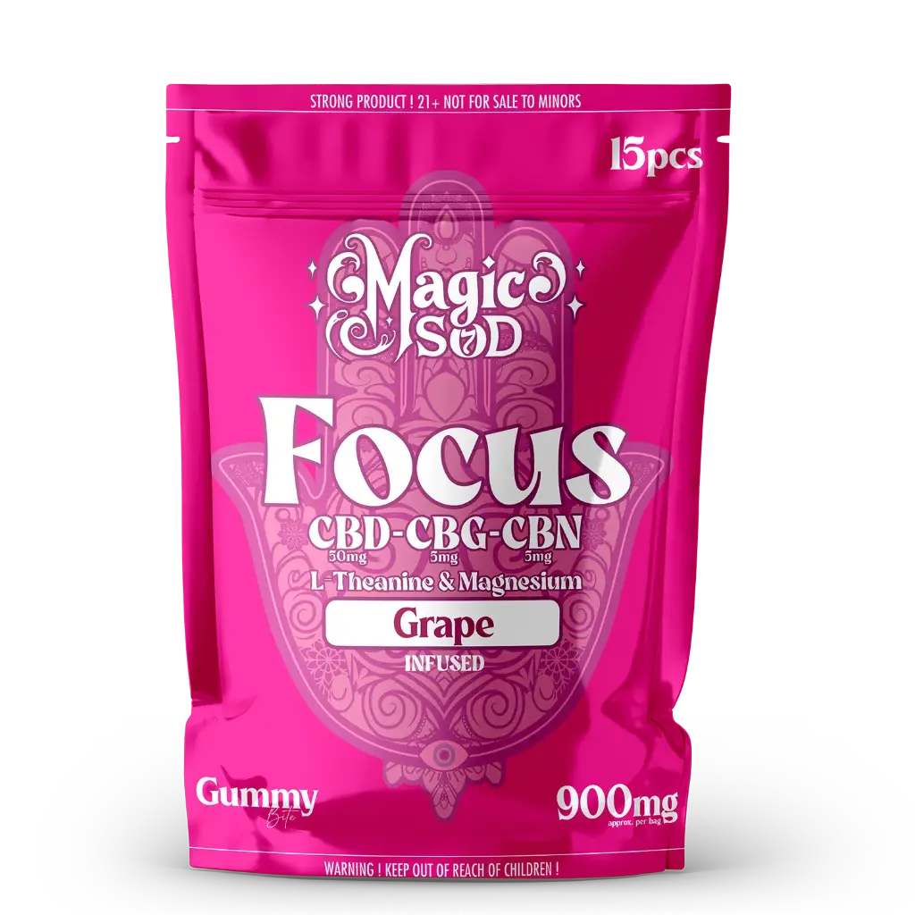 Magic Sod CBD (15ct/pk)-900mg Focus CBD Grape Gummy
