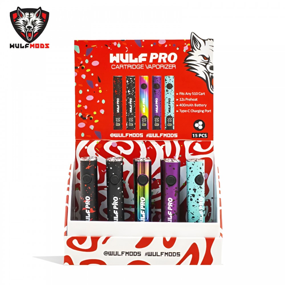 Wulf Pro Cartridge Vaporizer 15ct Display