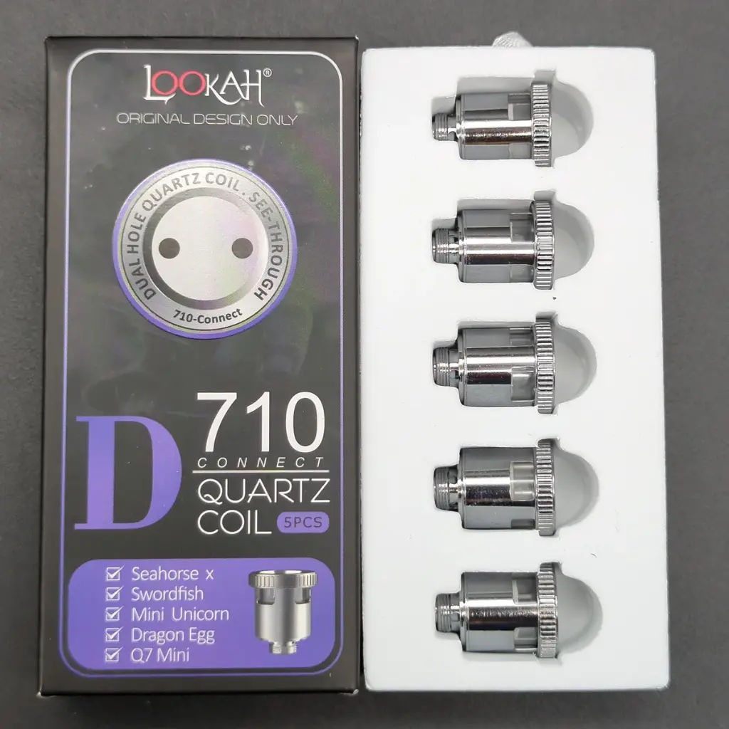 Lookah Seahorse 710 Dual Hole Quartz See Through Coil 5pc