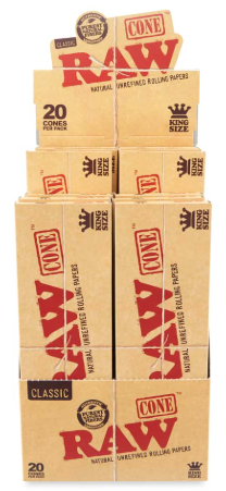 Raw Classic Cones King Size 20CT 12 Per Display