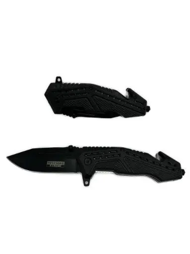 [638361806001] 4.5" Black ABS Handle, Spring Assisted Knife