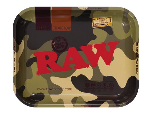 [716165290902] Raw Camo large Metal Rolling Tray