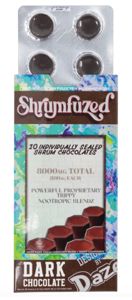 Shrumfuzed Chocolates Lions Mane Chaga Cordyceps Reishi +Trippy Compounds 10pk/ 800mg each