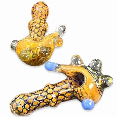 Super Monster Hammer Style Gold Bubbler Art Double Pipe