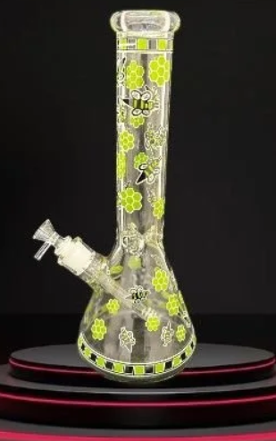 Beaker Bottom WP Thick Glass Bee Decal