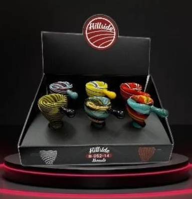 Glass House Spiral 14mm Bowls 6pk Display