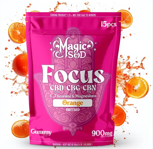 Magic Sod CBD (15ct/pk)-900mg Focus CBD Orange Gummy