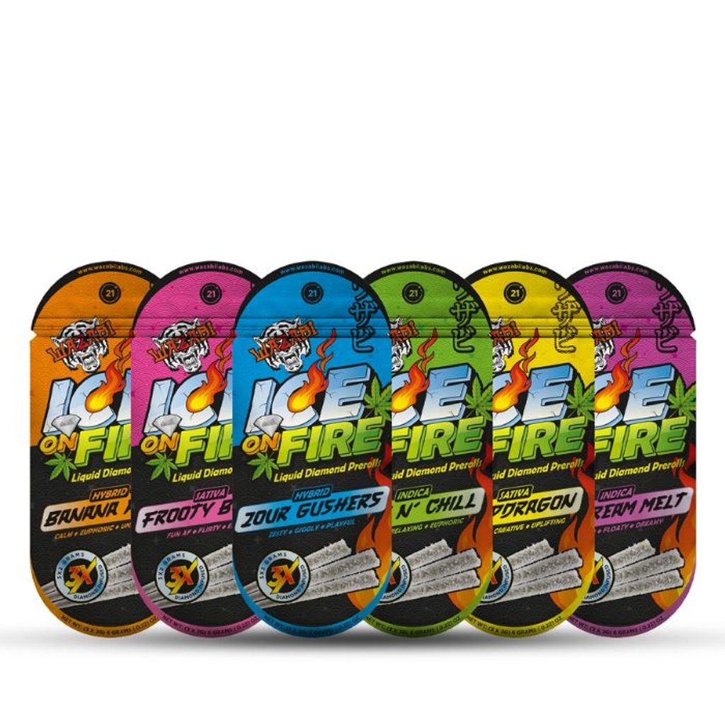 Wazabi Exotics Ice On Fire Pre-Rolls 5pk