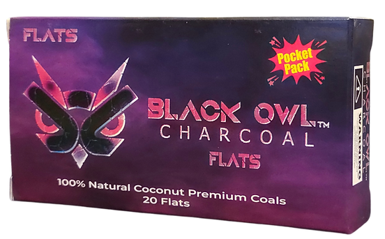Black Owl Charcoal Natural Coconut Coals Pocket Packs-Flats 20ct