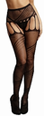 Shots Crotchless Cut-Out Pantyhouse Black