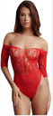 Shots Crotchless Rhinestone Teddy Red