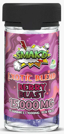 Smak'd Exotic Blend 15000mg Gummies 15pc Jar