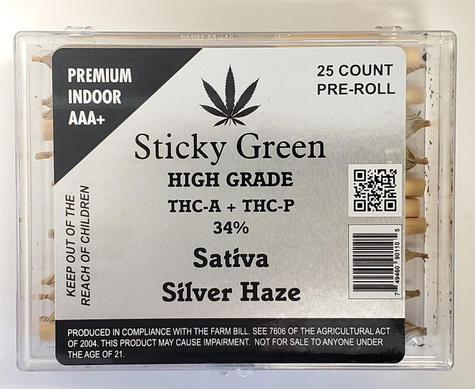 Sticky Green High Grade THC-A Pre Rolls
