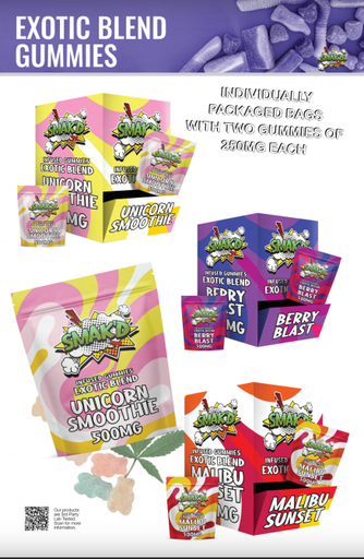 Smak'D Exotic 500mg Gummy 30pk - 665498344861