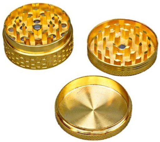 [5561] 3 part 50mm gold honey grinder