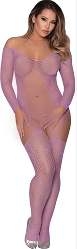 Magic Silk Fishnet Gartered Catsuit