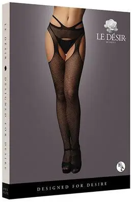 Shots Suspender Pantyhose w/Strappy Waist Black