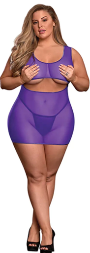 Magic Silk Underboob Dress & Crotchless G Queen Size