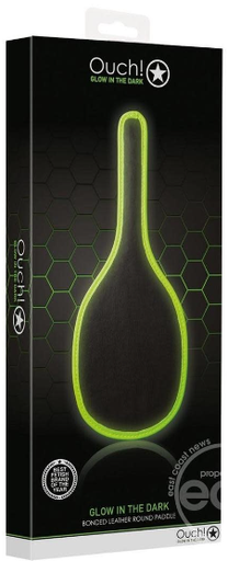 Ouch! Glow In The Dark Bounded Leather Round Paddle