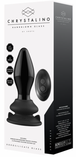 Chrystalino Hand Blown Glass Vibrator w/Suction Stretchy