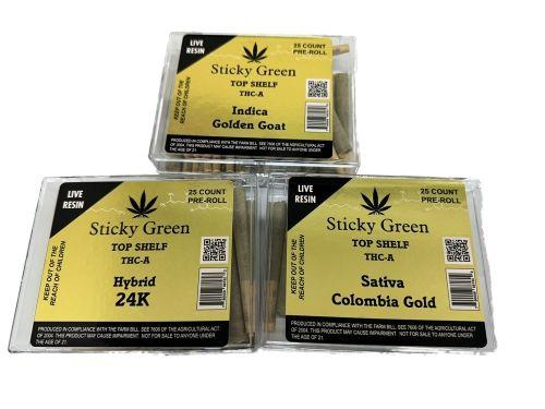 Sticky Green Top Shelf THC-A Pre Rolls 25ct