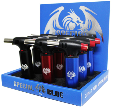 [811490995246] Special Blue Mini Inferno Torch 9pc Display