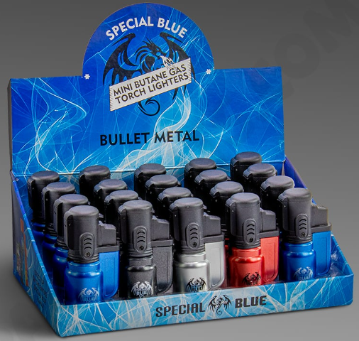 Special Blue Bullet Metal Hand Torches Multi Color 20ct