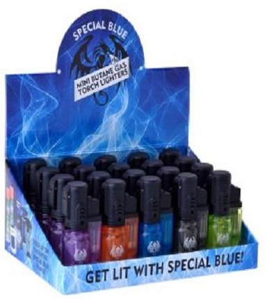 Special Blue Bullet Clear Hand Torches Multi Color 20ct Display