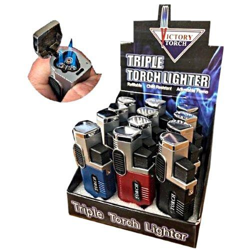 Victory Torch Cap Hold Cigar w/ Punch Clear Colors Mix