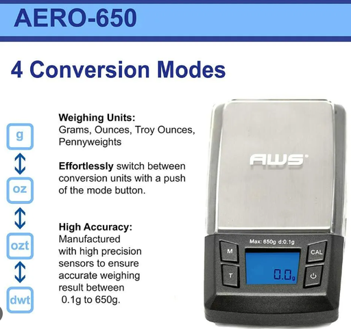 AWS Aero 650g Pocket Scale