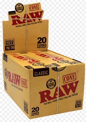 Raw 70/30 Cones 12 Packs Per Box/ 20  Cones Per Pack