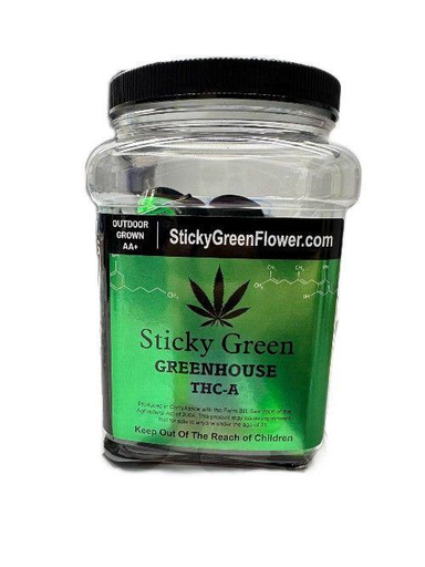 [765464935236] Sticky Green Greenhouse 1g THC-A Flower  20ct Jar