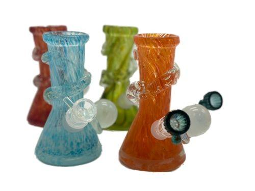 [5872] 6in Soft Glass Beaker W/ Glass Swirl &
Glass Knob