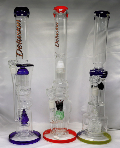 [4923] Delusional Water Pipe 20inch Mixed Perks & Colors
