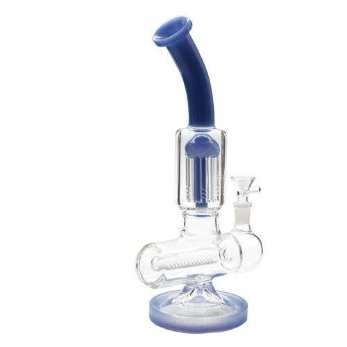 [6287] 10in Heavy Duty Inline Double Chamber Waterpipe Blue