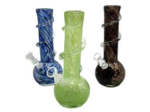 [5867] 10in Soft Glass Beaker With Swirl