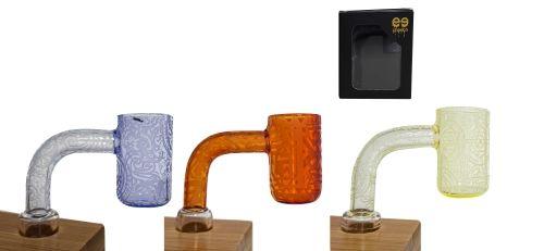 [00901] Cheech Coored Quartz Banger Nail Sandblasted Design