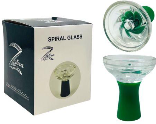[091128912610] Zebra Hookah Spiral Bowl Mixed Colors