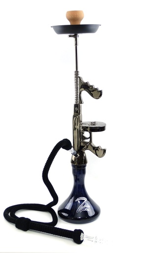 [643690612971] Zebra Tommy Gun Hookah Yellow Bronze