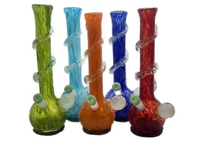 [5870] 14in Soft Glass Beaker W/ Swirl & Glass Knob