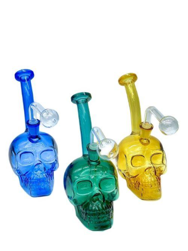 [5888] 8in Skull WP w/ Bent Neck Multi Color