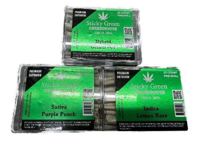 Sticky Green Greenhouse Pre Roll 25ct
