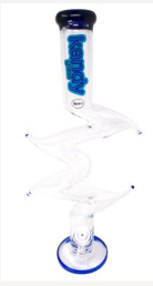[MNTD07BL/KNGBTD07-BU] Kandy Glass Wp 18" W/pointed Zigzag Design Blue