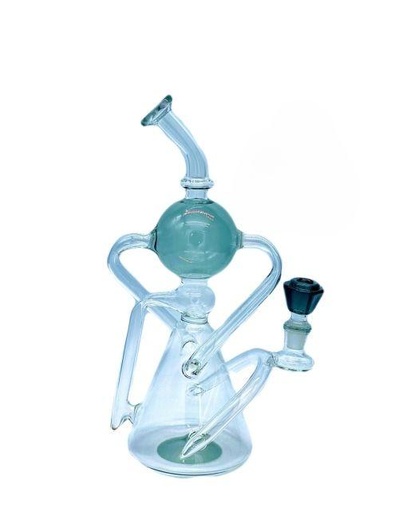 [5785] 10.5in Ultimate Recycler W/Colored Orb & Bent neck