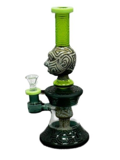 [6354] Mayan Face WP Etched Design W/ Bottom Perc