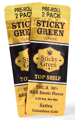 Sticky Green Top Shelf Pre-Rolls 2ct
