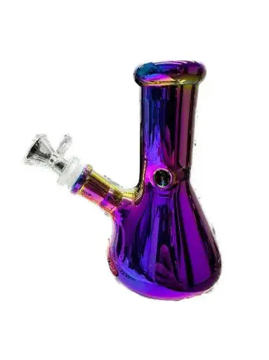 [6280] 6.5in Electro Plated Heavy Duty Beaker Rainbow Pink Color