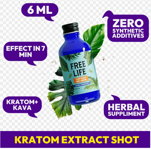 [677478818170] Free Life Plant Based Kava + Kratom + Lion's Mane Mushroom Shot