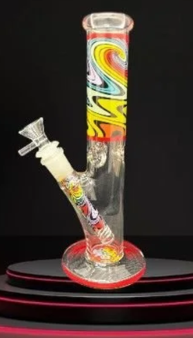 [6469] Straight Tube WP Rainbow Swirl W/Swirl Stem
